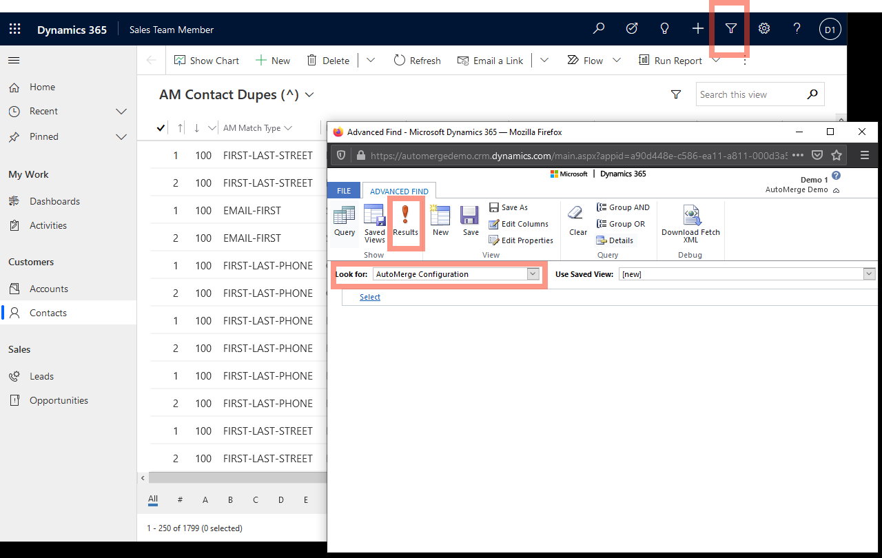 Finding AutoMerge Configuration records in Advanced Find