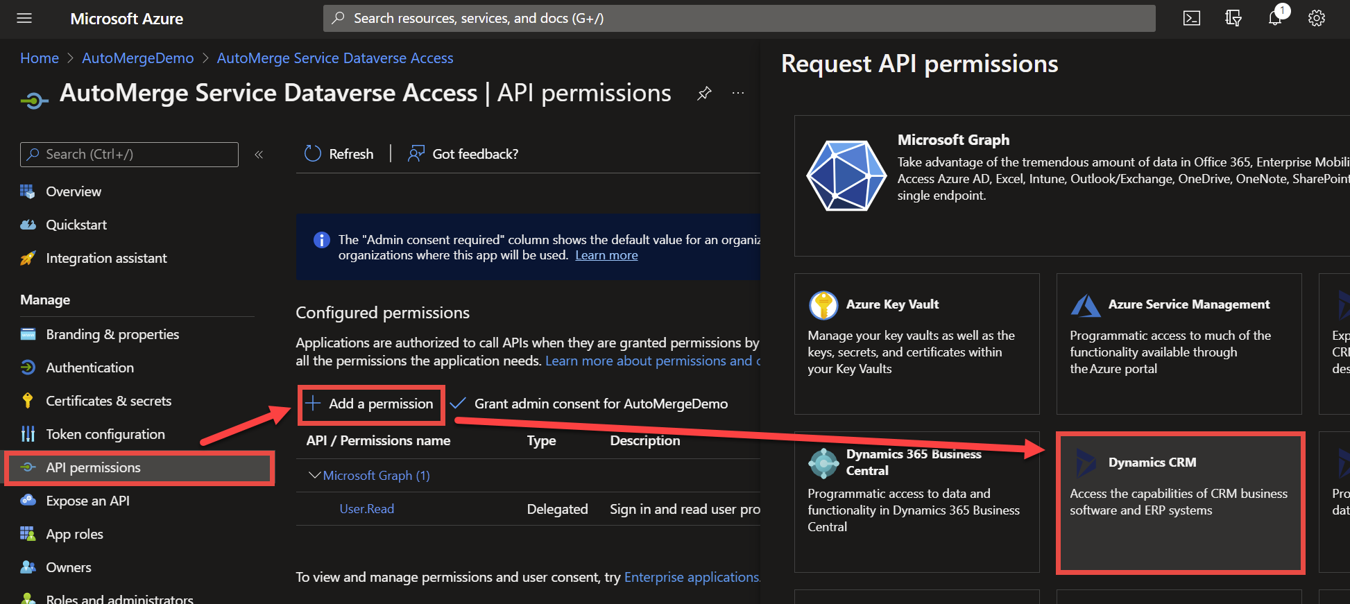 Adding an API permission